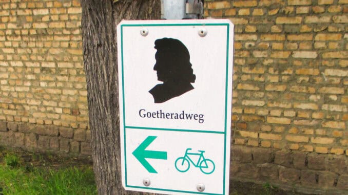 Hinweisschild Goetheradweg Hinweisschild Goetheradweg