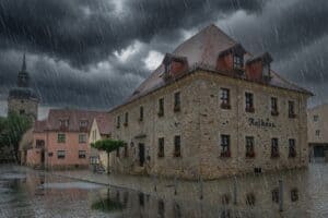 Bad Lauchstädt im Regen