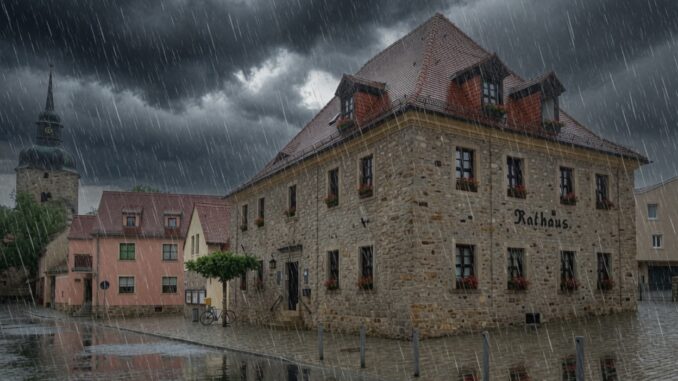 Bad Lauchstädt im Regen